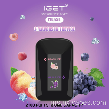 Iget dwi 2100 puffs berkualiti